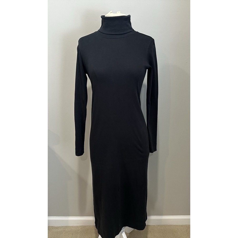 Peruvian Connection Womens Dress XS Black Turtleneck Maxi‎ Goth Witchy